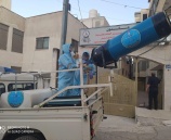 الشرطة تنظم حملة تعقيم في مخيم قدورة ومجمع فلسطين الطبي في رام الله 