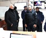 وزير الداخلية اللواء زياد هب الريح  يطلع على  مدى جاهزية غرفة عمليات الشرطة للتعامل مع المنخفض الجوي برام الله