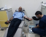 الشرطة تشارك بحملة للتبرع بالدم في مشفى الشهيد ياسر عرفات الحكومي بسلفيت