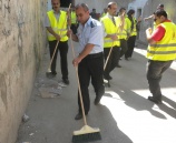 بمناسبة يوم النظافة العالمي الشرطة تشارك  في حملة للنظافة في قلقيلية