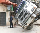 إصابة سائق شاحنة جراء انقلاب مركبته في قلقيلية