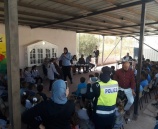 مركز الشرطة المتنقل ينظم سلسلة محاضرات لمدرسة بلدة فروش بيت دجن الثانوية المختلطة في نابلس