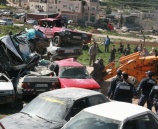 شرطة ضواحي القدس تتلف سيارات غير قانونية