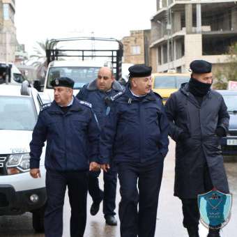 تفقد مدير شرطة طوباس للعمل الشرطي الميداني 