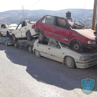 الشرطة تتلف 25 مركبة غير قانونية وتلقي القبض على 3 مطلوبين  في نابلس