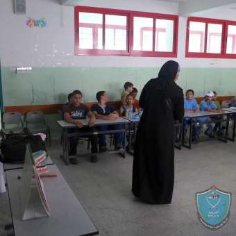 مديرية  الصحة تنظم محاضرة توعوية صحية لأطفال مخيم الشرطي الصغير في قلقيليه