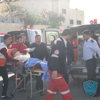 اصابة 8 اشخاص  بحادث سير في جنين