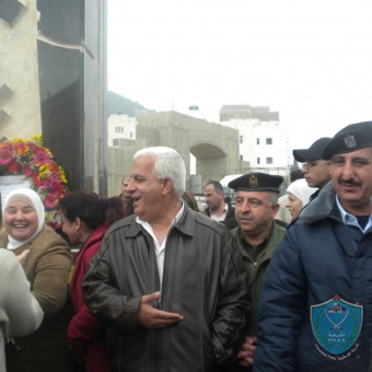 الشرطة تشارك في افتتاح النصب التذكاري في نابلس لمبعدي كنسية المهد.