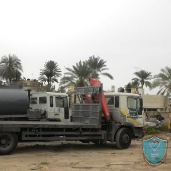 الشرطة تنفذ حملة لضبط المعدات الصناعية المخالفة في أريحا
