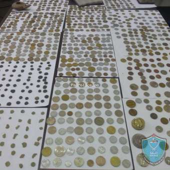 الشرطة تضبط (1158) قطعة معدنية وفخارية يشتبه انها اثرية وتلقي القبض على شخص في جنين
