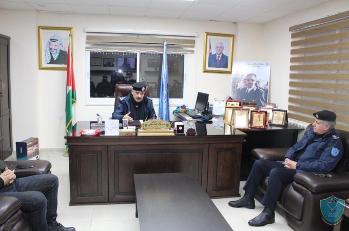 السيد اللواء يوسف الحلو يزور مديرية شرطة محافظة رام الله والبيرة ويجتمع بمديري الإدارات والأقسام .