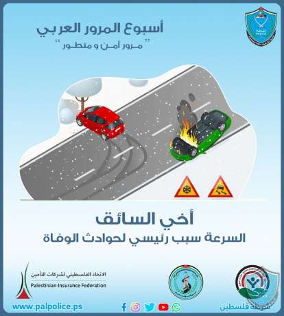 أخي السائق ... السرعة سبب رئيسي لحوادث الوفاة ...  