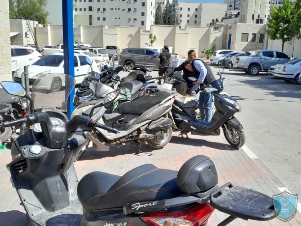 شرطة محافظة جنين تضبط 10 دراجات نارية بهدف حفظ أمن المواطن وتأمين راحته