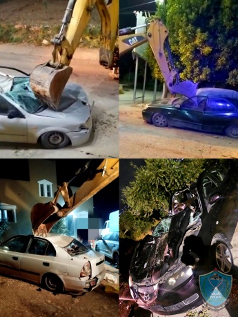 الشرطة تتلف 67 مركبة غير قانونية بقرية النصارية في نابلس