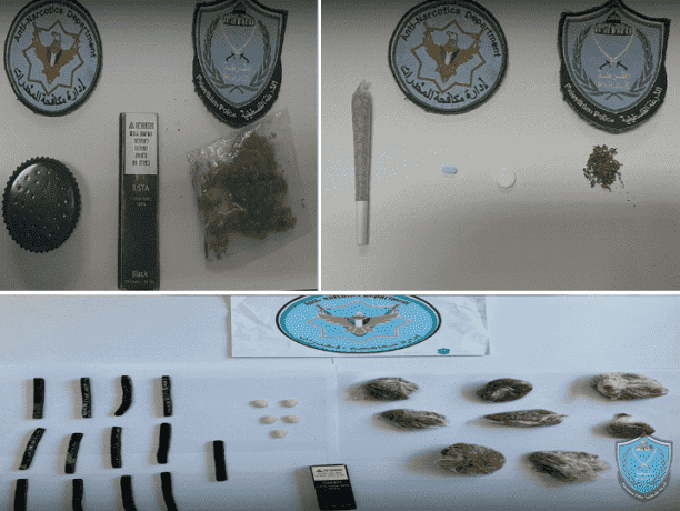 الشرطة تقبض على أشخاص بحوزتهم مواد مخدرة في أريحا وطولكرم ونابلس وطوباس