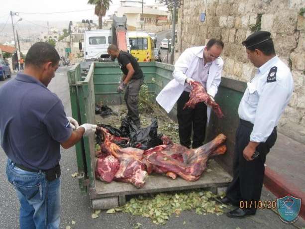 الشرطة تضبط مايزيد عن 3000 كيلوغرام لحوم فاسدة في العيزرية