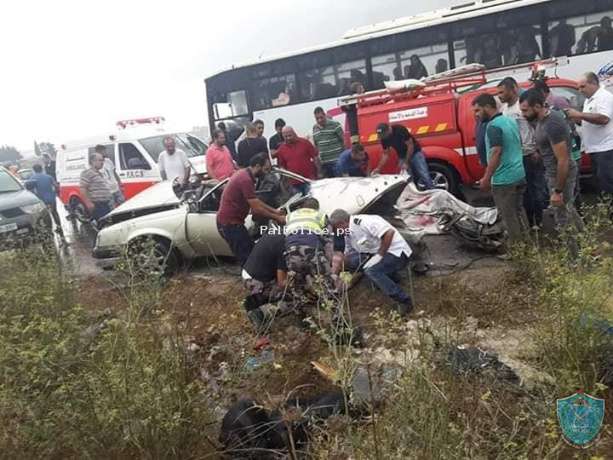 مصرع ثلاثة مواطنين بحادث سير في جنين