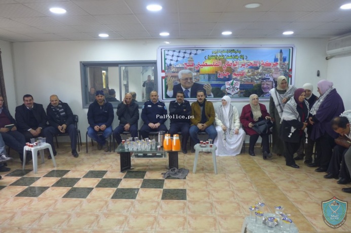 الشرطة تزور مقر اقليم حركة فتح وتقدم التهاني للفائزين في انتخابات الاقليم في جنين