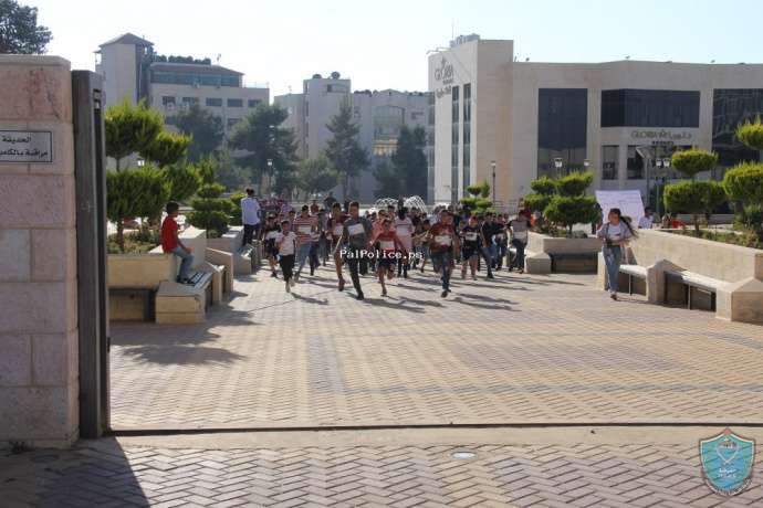 الشرطه تؤمن فعالية ركض للأطفال في رام الله