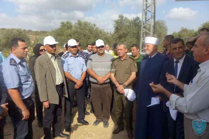 الشرطة تشارك المواطنين في قطف ثمار الزيتون في جنين