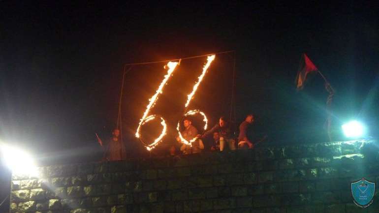 الشرطة تشارك في مسيرة مشاعل في الذكرى 66 للنكبة في سلفيت