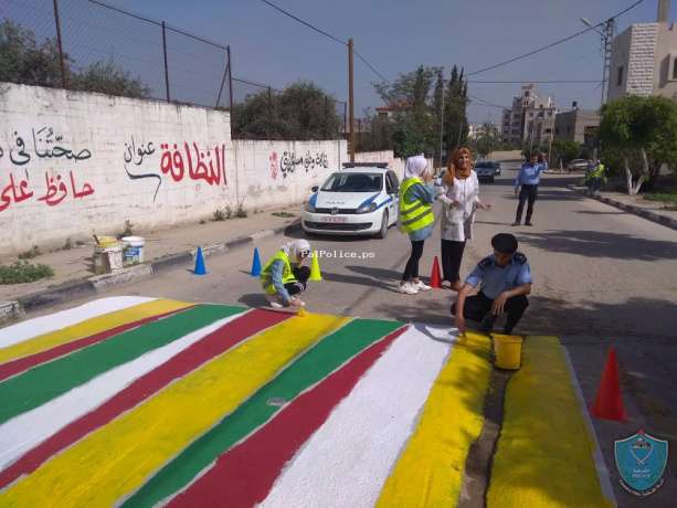 الشرطة ومدرسة زنوبيا تنفذ مبادرة مروري بعنوان " الأمان المروري مسؤوليتي" في طولكرم