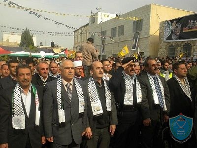 الشرطة تشارك في مهرجان ذكرى الانطلاقة( 46 ) لحركة فتح في قلقيلية