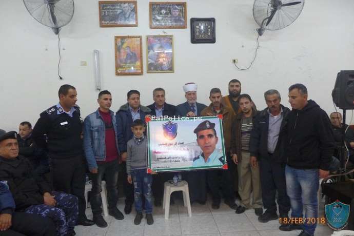 الشرطة تنظم حفل تأبيني في الذكرى السنوية الأولى لاستشهاد النقيب محمود عيسه في جنين