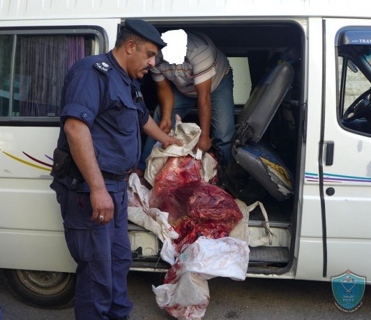 الشرطة تضبط 300كغم من لحم البقر الفاسد  في رام الله  .