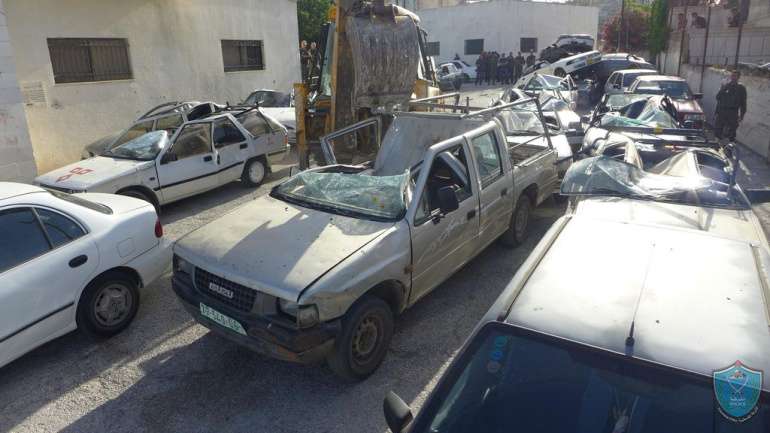 الشرطة والأجهزة الأمنية تضبط (75)مركبة غير القانونية غرب  رام الله.