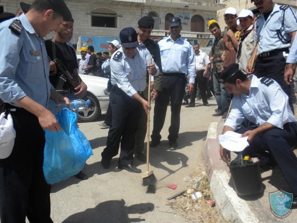 بمناسبة اليوم العالمي للنظافة : الشرطة والاجهزة الأمنية ينظمون حملة نظافة في طوباس