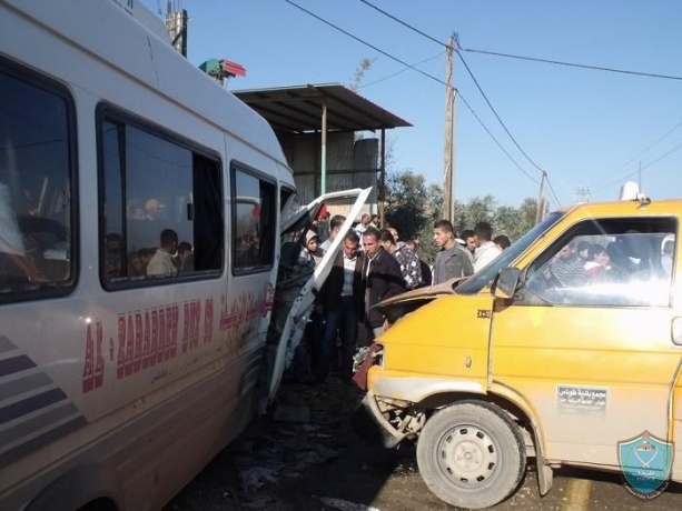 إصابة عشرة مواطنين بحادث سير في طوباس
